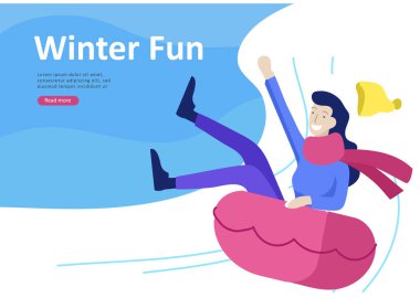 Açılış sayfası şablonları kümesi. İnsanlar kış giysileri veya açık hava etkinlikleri eğlenceli gerçekleştirme dış giyim giyinmiş. Kar Festivali, halletme veya snowboard. Noel aile kayak buz pateni, Kayak aşırı