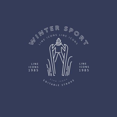 Vektör simgesi ve snowboard ve kayak veya diğer kış sporları için logo