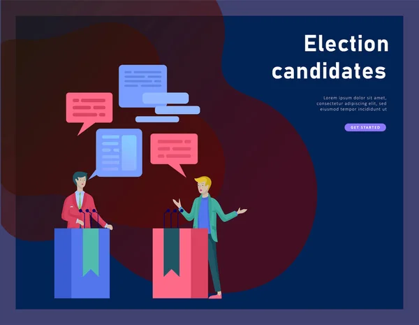 Концепция голосования и выборов. Предвыборная кампания. Продвижение и реклама кандидата . — стоковый вектор