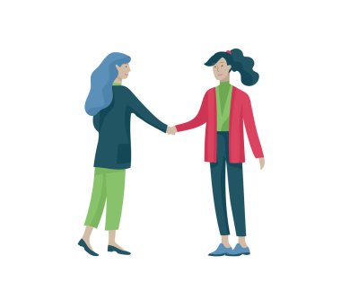 İşadamları el sıkışma, iş görgü kuralları, birleşme kavramları ofis çalışanları, katip veya konuşmak yöneticileri yapmak