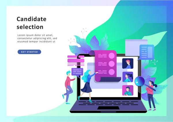 Conceito Recursos Humanos, banner, apresentação, mídias sociais, documentos. Recrutamento para página web . — Vetor de Stock