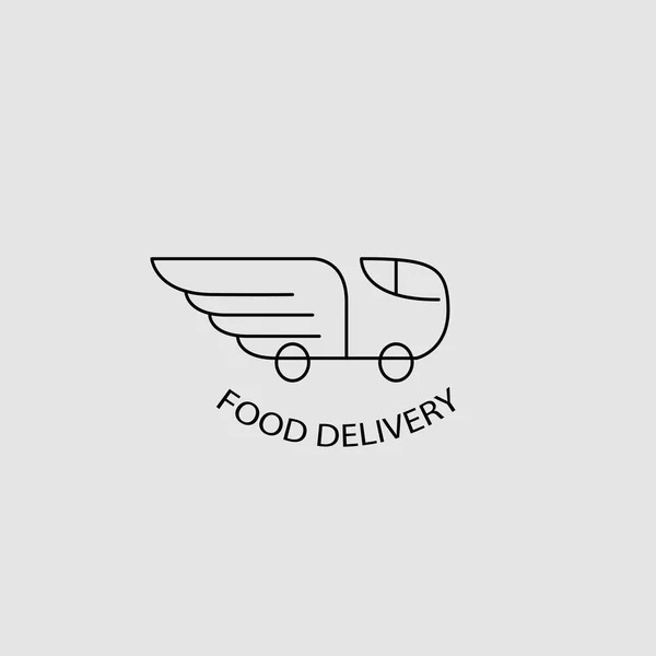 Векторная иконка и логотип для онлайн-доставки продуктов питания — стоковый вектор
