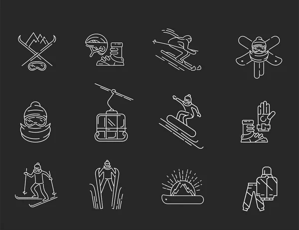 Vektor-Symbol und Logo für Snowboard und Skifahren oder andere Wintersportarten — Stockvektor