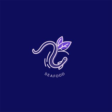 Vektör simgesi ve deniz ürünleri restoran veya kafe için logo