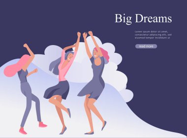 Web page design template for beauty dreams, International Womens Day, girls power, wellness, body care, healthy life, design vector illustration concept for website vector Web page design template for beauty dreams, International Womens Day, girls power, wellness, body care, healthy life, design vector illustration concept for website vector