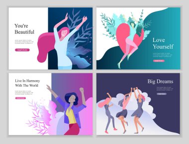 Web page design template for beauty dreams, International Womens Day, girls power, wellness, body care, healthy life, design vector illustration concept for website vector Web page design template for beauty dreams, International Womens Day, girls power, wellness, body care, healthy life, design vector illustration concept for website vector