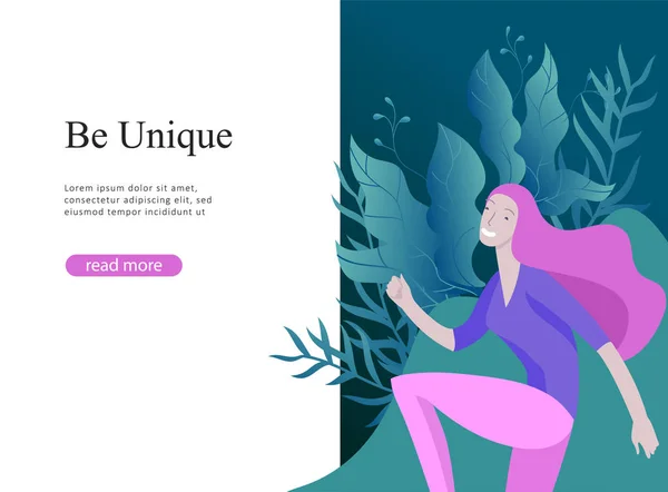 Modelo de design de página web para sonhos de beleza, Dia Internacional das Mulheres, poder das meninas, bem-estar, cuidados com o corpo, vida saudável, conceito de ilustração vetorial de design para o site —  Vetores de Stock