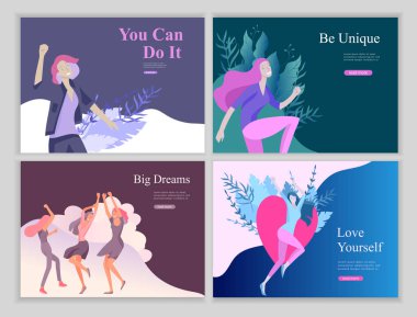 Web page design template for beauty dreams, International Womens Day, girls power, wellness, body care, healthy life, design vector illustration concept for website vector Web page design template for beauty dreams, International Womens Day, girls power, wellness, body care, healthy life, design vector illustration concept for website vector