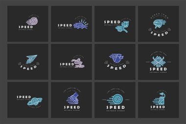 Vektör simgesi ve hızlı hareket için logo. Düzenlenebilir anahattı kontur boyutu