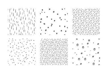 El çizilmiş dokular, şablon,. Hatching çizilmiş Dikişsiz, desen, vektör tasarım elemanları vector set arka plan dokusu, puan, vuruş, süs