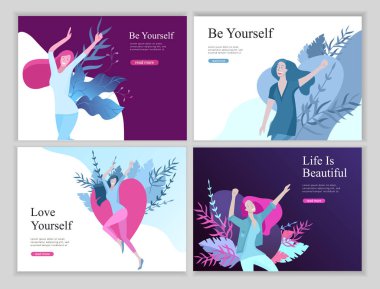 Web page design template for beauty dreams, International Womens Day, girls power, wellness, body care, healthy life, design vector illustration concept for website vector Web page design template for beauty dreams, International Womens Day, girls power, wellness, body care, healthy life, design vector illustration concept for website vector