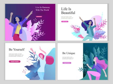 Web page design template for beauty dreams, International Womens Day, girls power, wellness, body care, healthy life, design vector illustration concept for website vector Web page design template for beauty dreams, International Womens Day, girls power, wellness, body care, healthy life, design vector illustration concept for website vector
