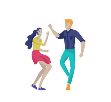 Atlama karakter çeşitli teşkil etmektedir. Gençlerin grup ile atlama neşeli gülen ellerini kaldırdı. Mutlu pozitif genç erkek ve kadınlar