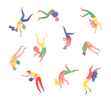 Uzayda uçan ve gadget 'lar ve kağıtlar ile etkileşim ilham Insanlar. Karakterler hareket ve rüyalar, hayal ve ilham yüzen ayarlayın. Düz tasarım stili