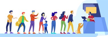 İnsanlar süpermarkette alışveriş. Kadın ile kasiyer, süpermarkette kavramı müşteri ve tezgâhtar satın alınır. Satın alma prosedürü etkileşim, satış. Yaratıcı açılış sayfası