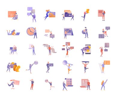 Denge mali değeri, yönetim ve yönetim kavramı. Karakter, bir plan mühendislik insanlar. İstatistik, finansal risk grafik hesaplama. Düz izometrik karakter illüstrasyon vektör.