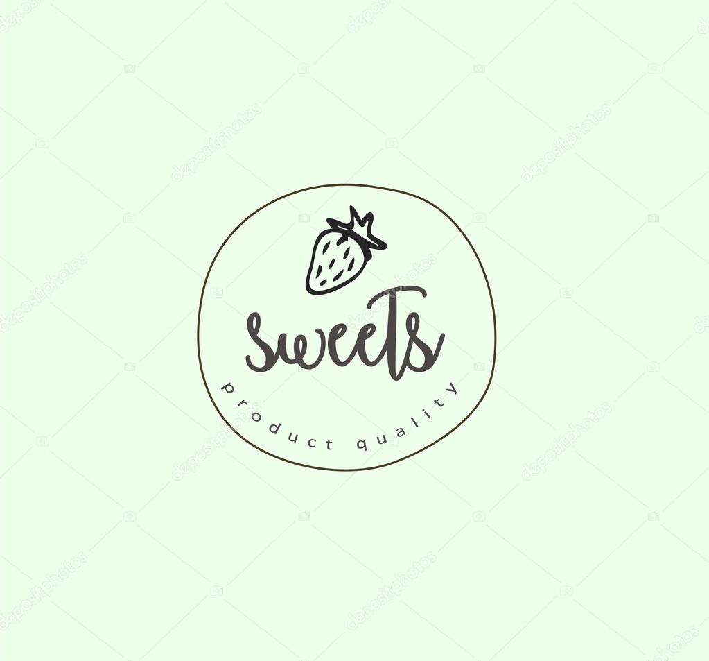 Hand drawn logo set and elements. Digital illustration, bakery doodles elements, holidays seamless background. school and alcohol drinks. Vector fast food sketchy illustration