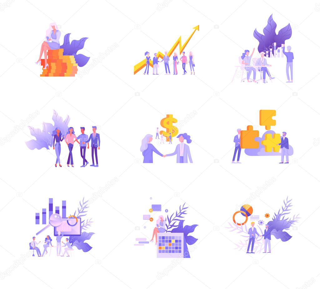 Business and Management Icons blue series