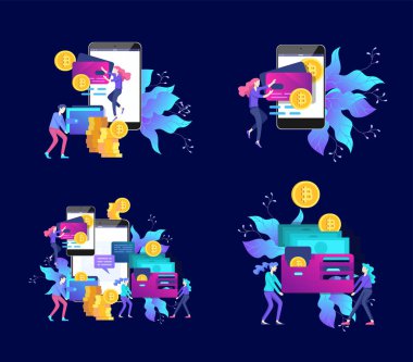 Kripto üzerinde çalışan insanlarla, analistler ve yöneticilerle kripto para ve Blockchain bileşimi