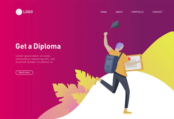 Conjunto de modelos de design de página web com pessoas de aprendizagem descontraídas ao ar livre para educação on-line, treinamento e cursos. Conceitos modernos de ilustração vetorial para website e site móvel — Vetor de Stock