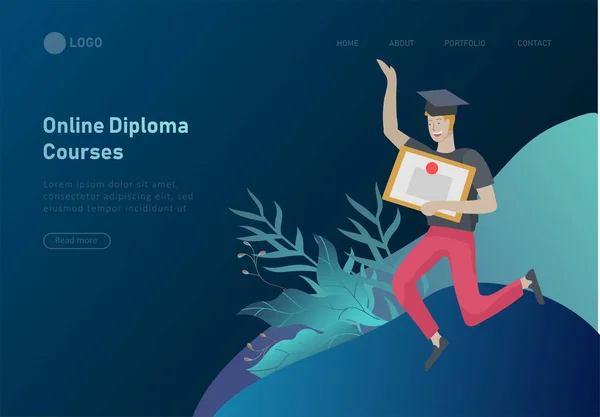 Conjunto de modelos de design de página web com pessoas de aprendizagem descontraídas ao ar livre para educação on-line, treinamento e cursos. Conceitos modernos de ilustração vetorial para website e site móvel — Vetor de Stock