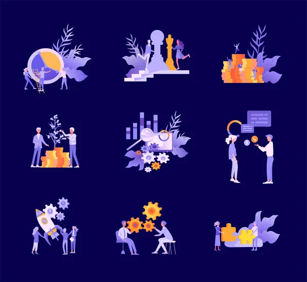Business and Management Icons blue series