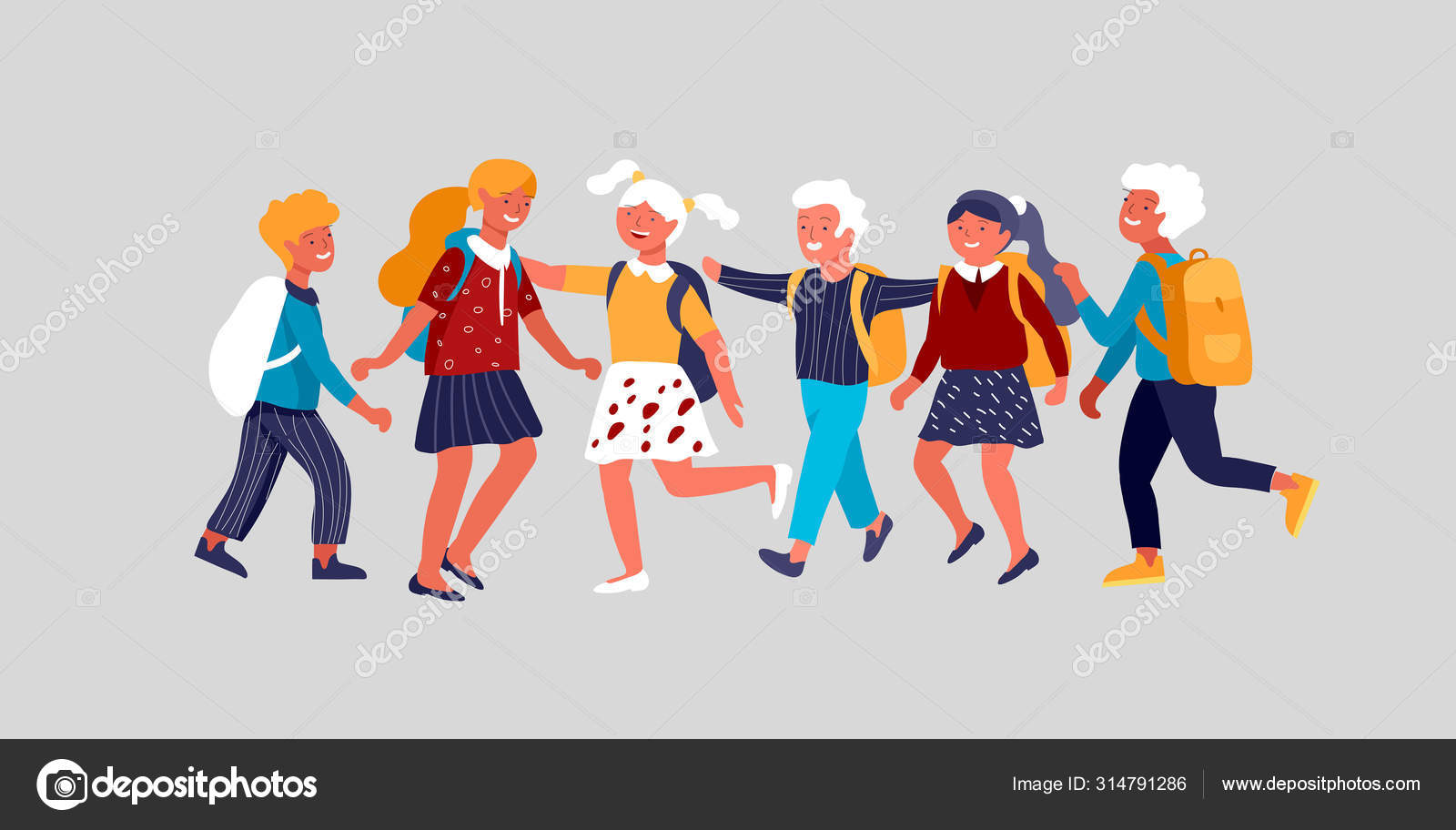 Group of friends schoolchildren character are laughing and talking. Stylish smiling boys and girls. Friendly group of go in school to study Stock Vector Image by ©Merfin #314791286 Group of friends schoolchildren character are laughing and talking. Stylish smiling boys and girls. Friendly group of go in school to study Stock Vector Image by ©Merfin #314791286