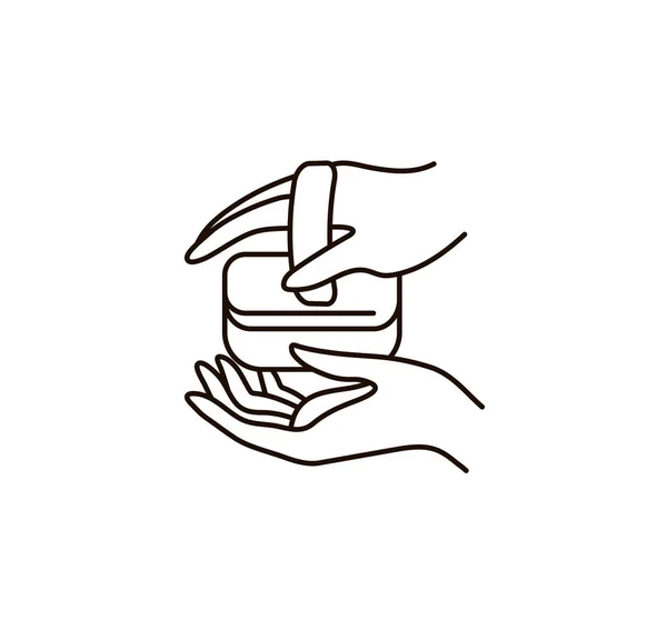 Ícone Linha Higiene Das Mãos Pictograma Mínimo Simples Higiene Pessoal —  Vetores de Stock