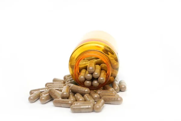 Herbal Drug Uma Medicina Alternativa Cápsula — Fotografia de Stock