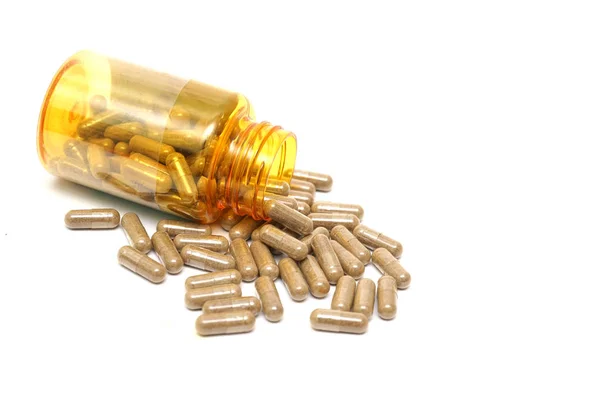 Herbal Drug Uma Medicina Alternativa Cápsula Imagem De Stock