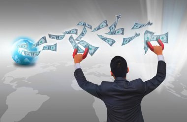 işadamı emmek Doları. iş kavramı