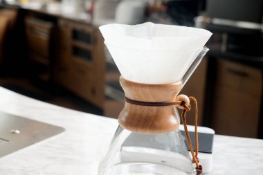 Kahve cam kits kafe Cafe ekran pıt, yakın çekim