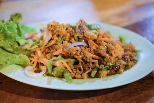 Ensalada Picante Crujiente Comida Tailandesa Famosa Restaurante — Foto de Stock