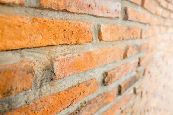 Płytkiej Głębi Pola Widzenia Mur Cegły — Zdjęcie stockowe