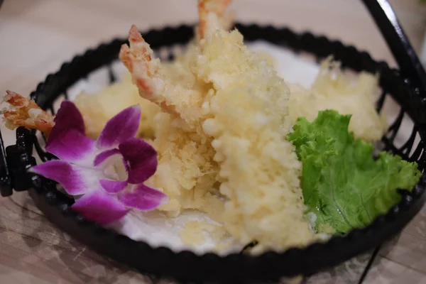 Tempura Bolas Camarão Frito Estilo Japonês — Fotografia de Stock