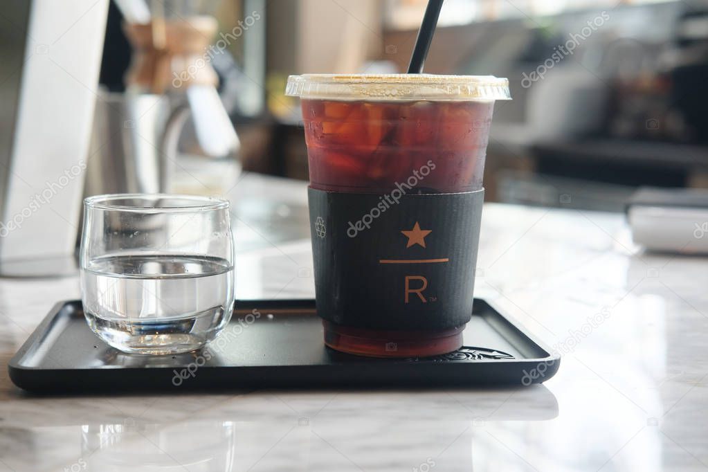 Bangkok, Thailand - July 7, 2018 : Ice drip coffee at Starbucks Reserve