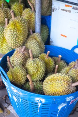 Durian meyve sepeti müşterilere Satılık. Durian Pazar Tayland.