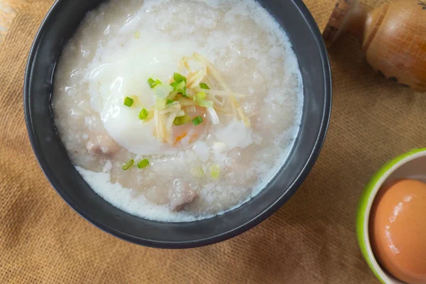 Mingau Arroz Coberto Com Gengibre Onsen Ovo — Fotografia de Stock