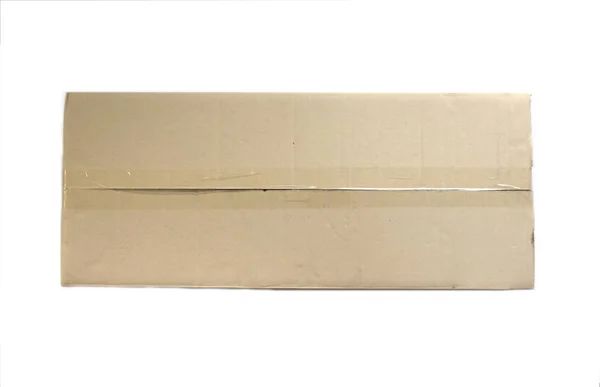Brauner Geschlossener Karton Isoliert Auf Weißem Hintergrund — Stockfoto