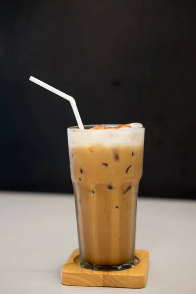 Iced Mocha Kaffe Kopp Mat Och Dryck Koncept — Stockfoto