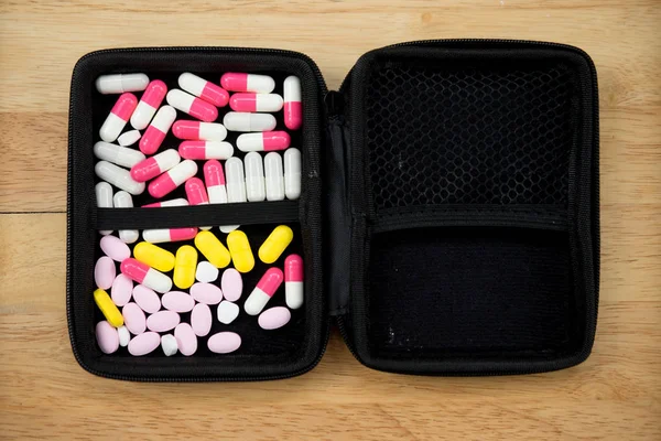 Multicolorida Droga Cápsula Conceito Global Saúde — Fotografia de Stock