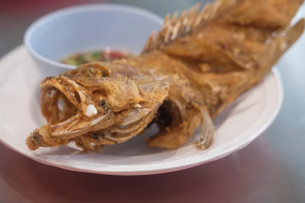 Thai Food Deep Fried Small Snapper Close — Stock Photo, Image