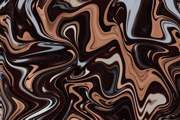 Fond Chocolat Effet Liquide Image Abstraite Avec Des Tourbillons Couleur — Photo