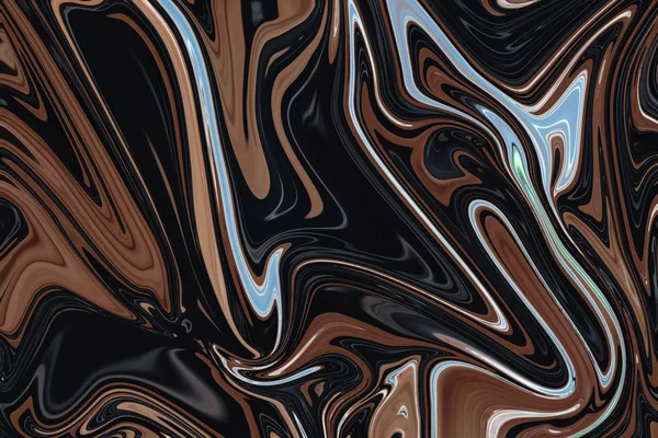 Schokoladenhintergrund Mit Flüssigkeitseffekt Oder Abstraktes Bild Mit Kakaofarbenwirbeln Und Flecken — Stockfoto