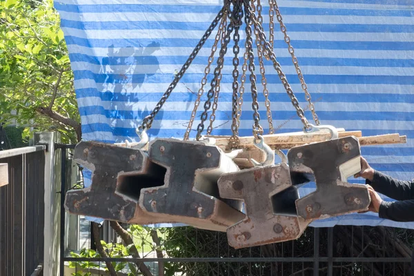 Betonfundamente Baustelle Verschieben Hausbaukonzept — Stockfoto