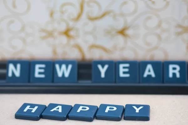 Vytvořená Slova Happy New Year Písmeny Písmena Abecedy Šťastný Nový — Stock fotografie