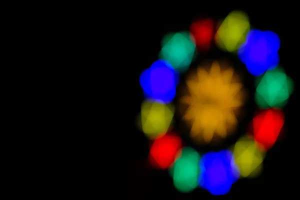 多色模糊背景霓虹灯 抽象五颜六色的重点在夜光节 — 图库照片