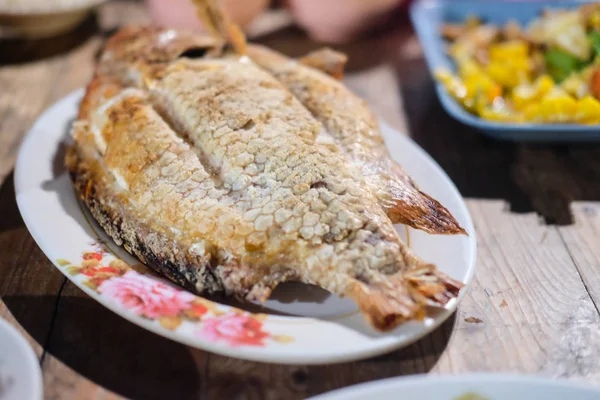Grilled Fish Salt Plate Thai Local Food — Stock Photo, Image