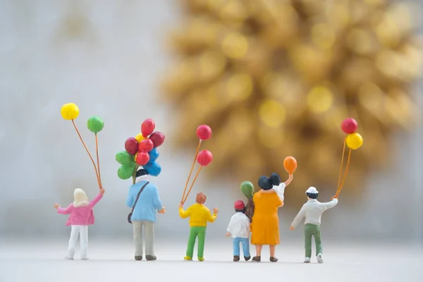 Balonlar Ayakta Görünümlü Havai Fişek Parti Mutlu Yeni Yıl Içinde — Stok fotoğraf