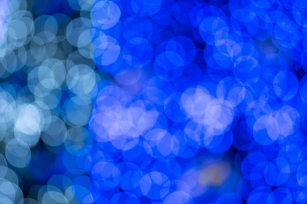 Blur Blue Christmas Lights Background Copy Space Text — Stock Photo, Image